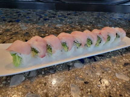 All rolls are seaweed, wrapped with rice. Avocado & cucumber inside

Soy paper substitution is 1.00 extra