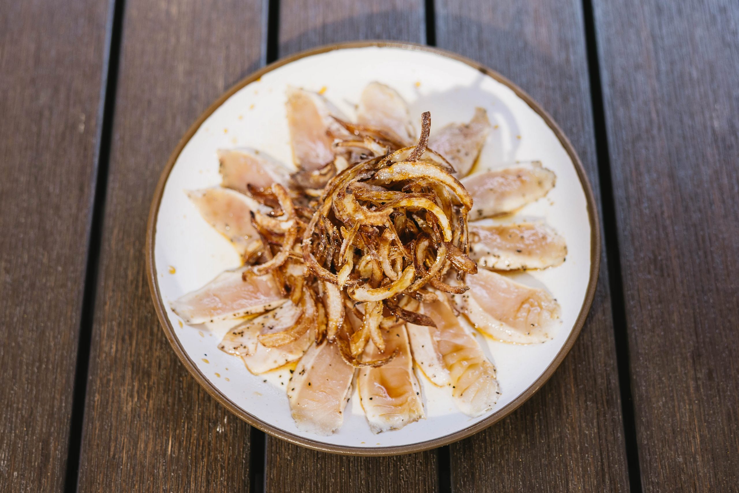 Chef's Favorite Albacore Tataki Go Fish Sushi Bar - Simi Valley, CA 12 pc thinly sliced albacore in a chef special garlic sauce
