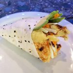 Cucumber, avocado, a crunchy shrimp blend with spicy mayo, sweet sauce and chilly oil, wrapped in soy paper.
