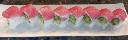 Served in seaweed with a rice wrap.

Soy paper substitution is 1.00 extra