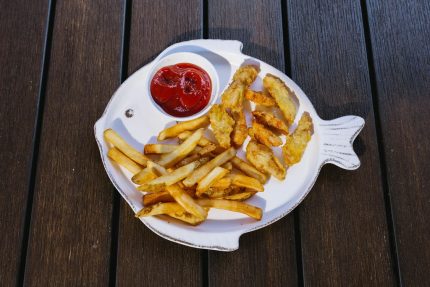 Served with steamed rice and two pieces of sweet potato tempura
