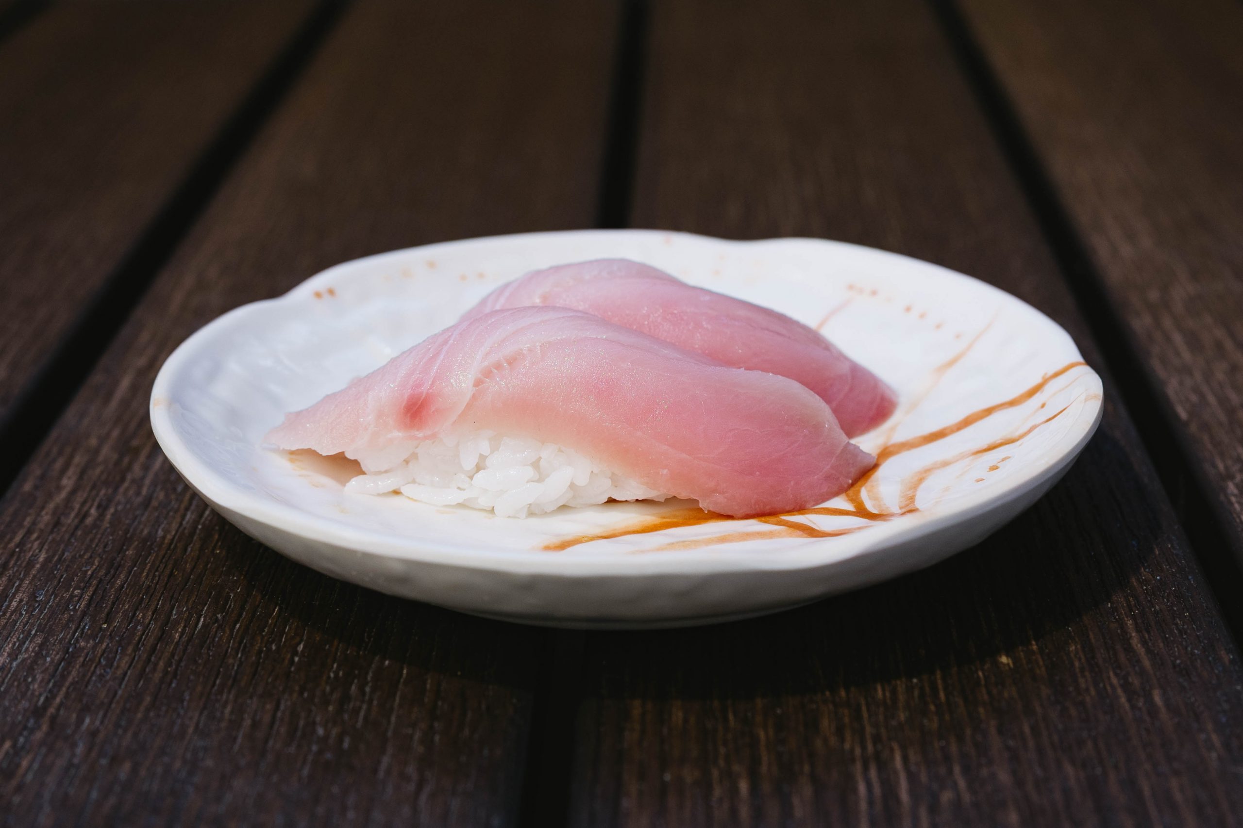 Yellowtail Sushi Go Fish Sushi Bar - Simi Valley, CA Traditional style - 2 pieces served over rice.
